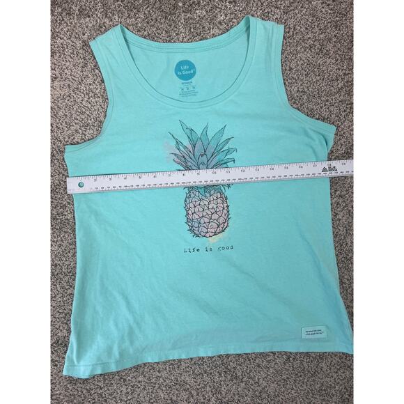 Life is Good Women M Tropical Coastal Nautical Resortwear Pineapple Graphic Tank - Picture 7 of 8